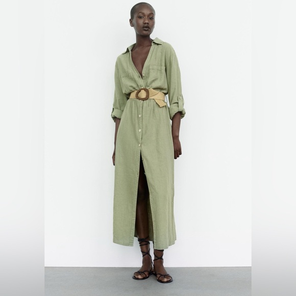 Zara Jure Belt Shirtdress. New With Tags. - Picture 6 of 9